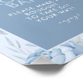 Poster Panneau Bleu Dusty Floral (Coin)