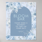 Poster Panneau Bleu Dusty Floral (Devant)