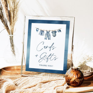 Poster Panneau Bleu Jean Bébé Cartes et Cadeaux