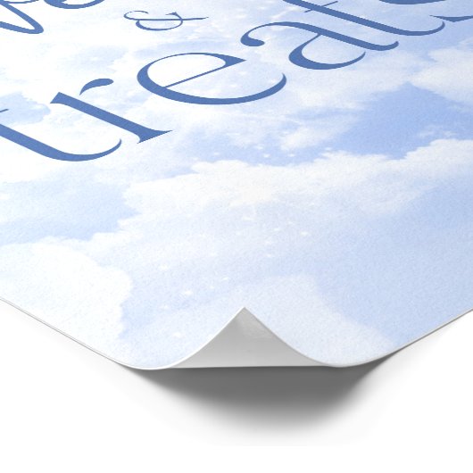 Poster Panneau Bleu nuages brillants Douceurs & Traitemen (Coin)