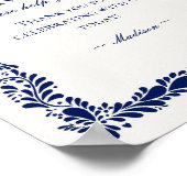 Poster Panneau bleu Talavera Carrelage espagnol Fiesta Fa (Coin)