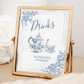Poster Panneau Bleu Victorien Jardin Bridal Thé Boissons