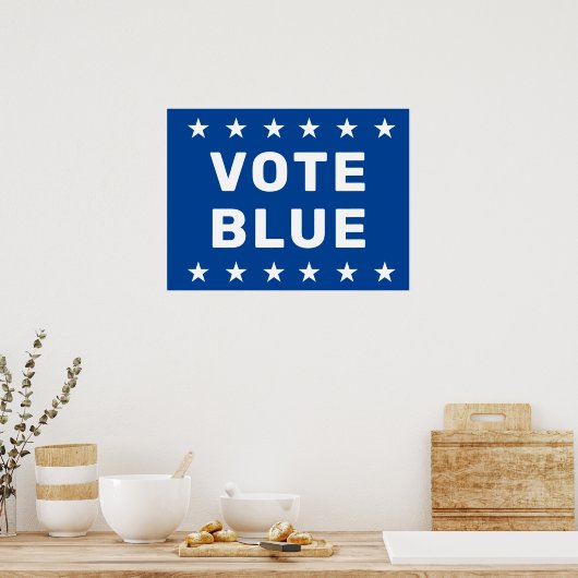 Poster Panneau bleu Vote (Cuisine)