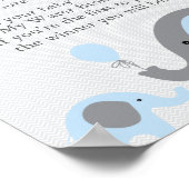 Poster Panneau Blue Elephant Baby shower My Water Broke J (Coin)