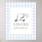 Poster Panneau Blue En vichy Golf Baby shower Faveurs (Devant)