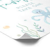 Poster Panneau Blue Pastel Under the Sea Baby shower Favo (Coin)