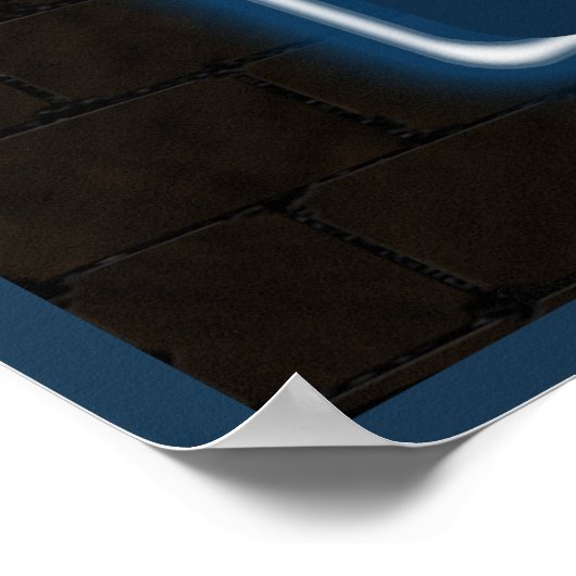 Poster Panneau Blues Neon (Coin)