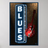 Poster Panneau Blues Neon (Devant)