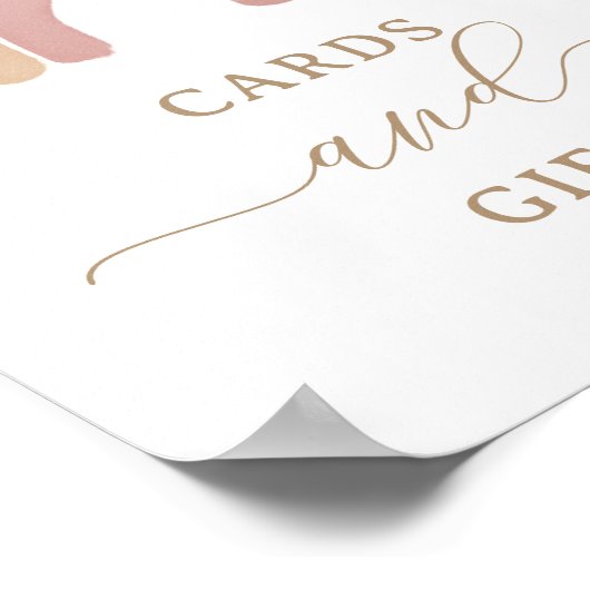 Poster Panneau Boho Arc-en-ciel Cartes et Cadeaux (Coin)