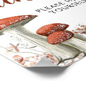 Poster Panneau Boho Automne Champignons Baby shower Flora (Coin)