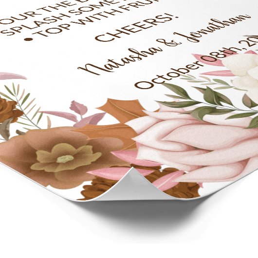 Poster Panneau Boho Automne Mimosa Bar Fête des mariées M (Coin)