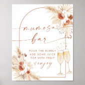 Poster Panneau Boho Baby shower Mimosa Mumosa (Devant)