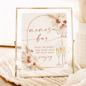 Poster Panneau Boho Baby shower Momosa | Pampas Grasse