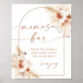Poster Panneau Boho Baby shower Momosa | Pampas Grasse (Devant)