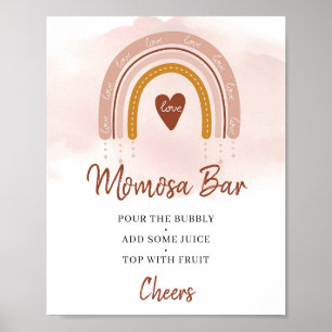 Poster Panneau Boho Blush Rose Rust Rainbow Momosa Bar