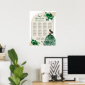 Poster Panneau Boho Emerald Green Quinceañera (Bureau à domicile)