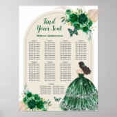 Poster Panneau Boho Emerald Green Quinceañera (Devant)
