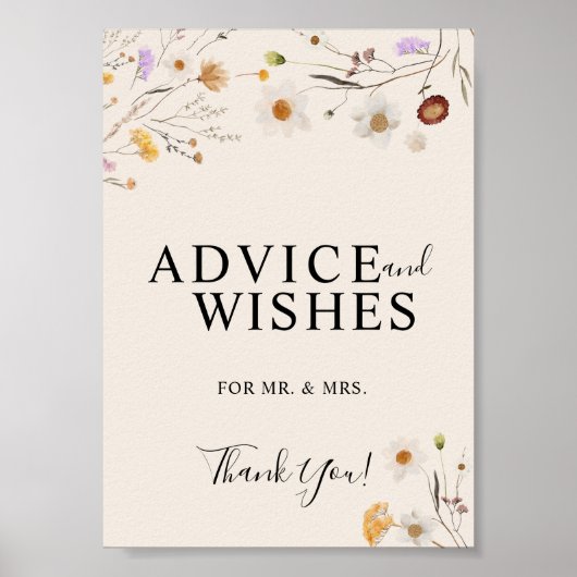 Poster Panneau Boho Fleur sauvage Signé (Devant)