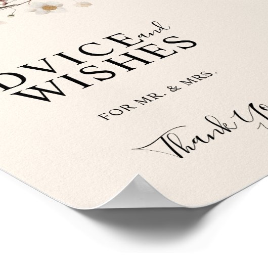 Poster Panneau Boho Fleur sauvage Signé (Coin)