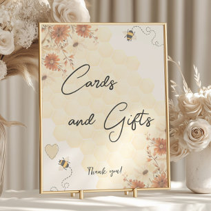 Poster Panneau Boho Little Honey Baby shower Cartes Et Ca