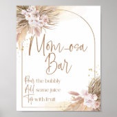 Poster Panneau Boho Momosa Bar Pampas Grass Baby shower (Devant)
