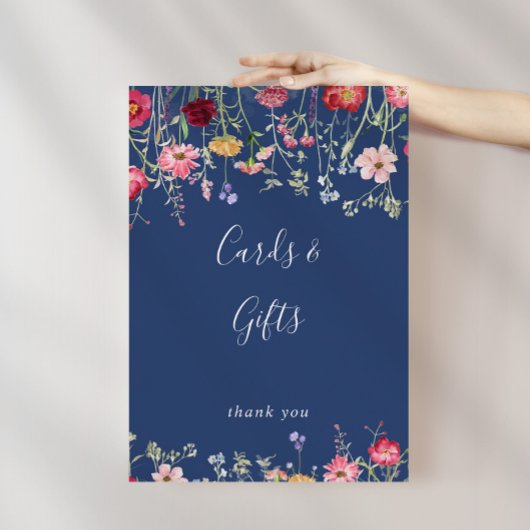 Poster Panneau Boho Multicolor Fleur sauvage Cartes et Ca
