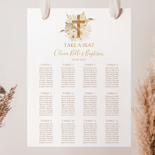 Poster Panneau Boho Neutral Gold Baptism