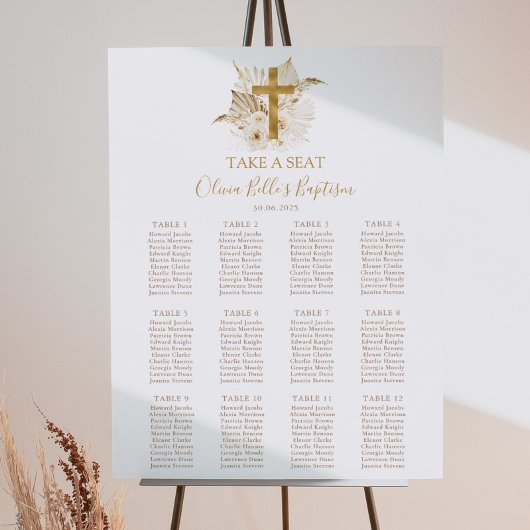 Poster Panneau Boho Neutral Gold Baptism
