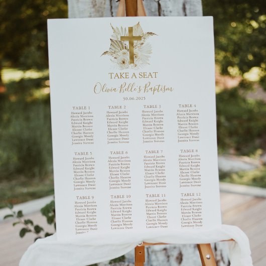 Poster Panneau Boho Neutral Gold Baptism
