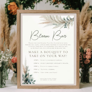 Poster Panneau Boho Pampas Sage Green Baby shower Bloom B