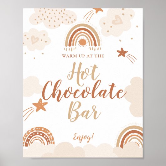 Poster Panneau Boho Rainbow Hot Chocolat Bar (Devant)