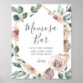 Poster Panneau Boho Rose Baby shower Mimosa Bar (Devant)