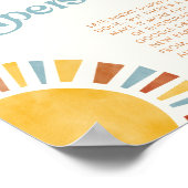 Poster Panneau Boho Sun Baby shower Diaporama nocturne (Coin)