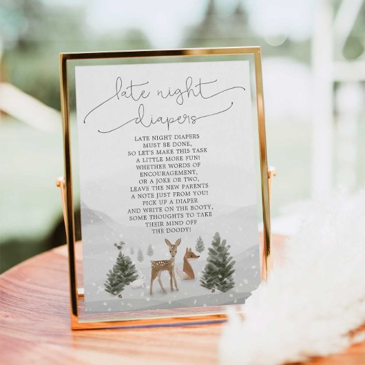 Poster Panneau Boho Woodland baby shower Late Night Diapo