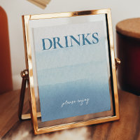 Panneau boisson Baby shower d'aquarelle Ocean mode