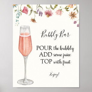 Poster Panneau boisson Bubbly Bar