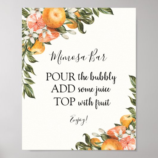 Poster Panneau boisson Citrus Mimosa Bar (Devant)