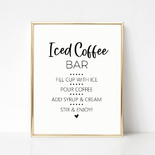 Poster Panneau boisson de la barre de café glacée