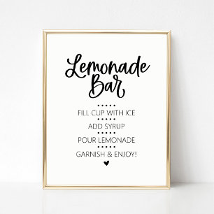Poster Panneau boisson de la barre de Lemonade