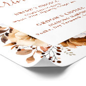 Poster Panneau boisson de signature florale rustique en t (Coin)