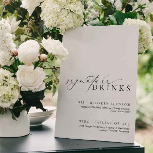 Poster Panneau boisson Ellesmere Modern Minimal Signature