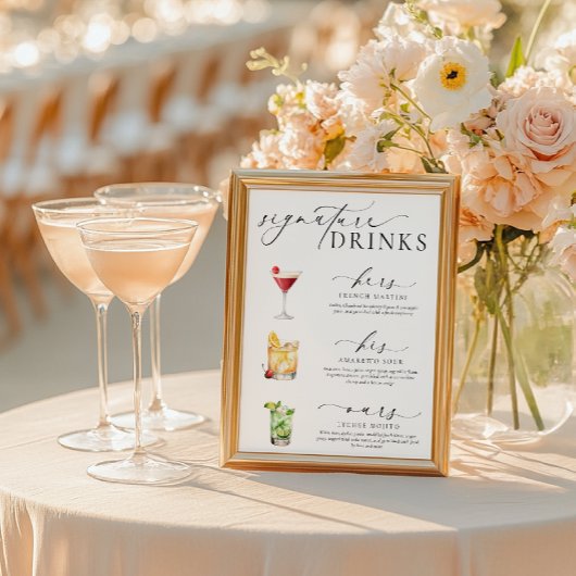 Poster Panneau boisson Ellesmere Modern Minimal Signature