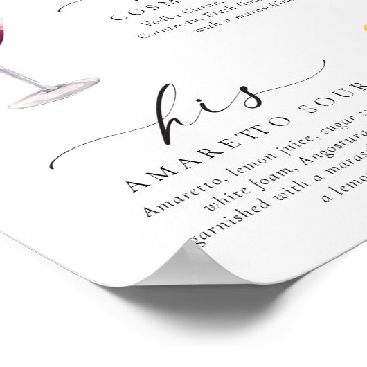 Poster Panneau boisson Ellesmere Modern Minimal Signature (Coin)