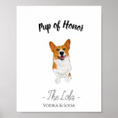 Poster Panneau boisson Mariage Corgi (Devant)