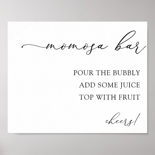 Poster Panneau boisson Momosa Bar Baby shower (Devant)