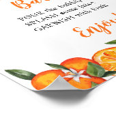 Poster Panneau boisson Orange Momosa Bar Baby shower (Coin)