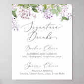 Poster Panneau boisson Rustique Lilac Signature (Devant)