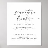 Poster Panneau boisson signature de script moderne (Devant)