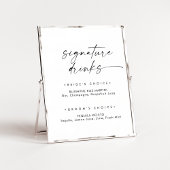 Poster Panneau boisson signature de script moderne
