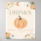 Poster Panneau Boissons de Baby shower citrouille (Devant)